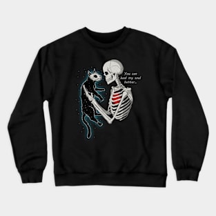 Skeleton and Kitty Crewneck Sweatshirt